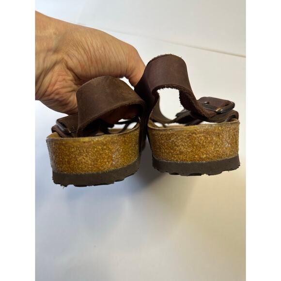 Birkenstock Milano Sandals Oiled Leather HABANA Size 11 - Picture 6 of 7